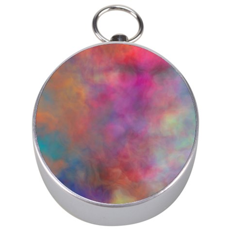 Rainbow Clouds Silver Compass from ArtsNow.com Front