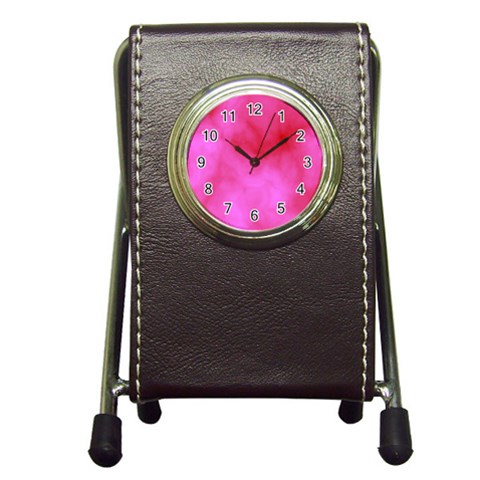 Pink Clouds Pen Holder Desk Clock from ArtsNow.com Front