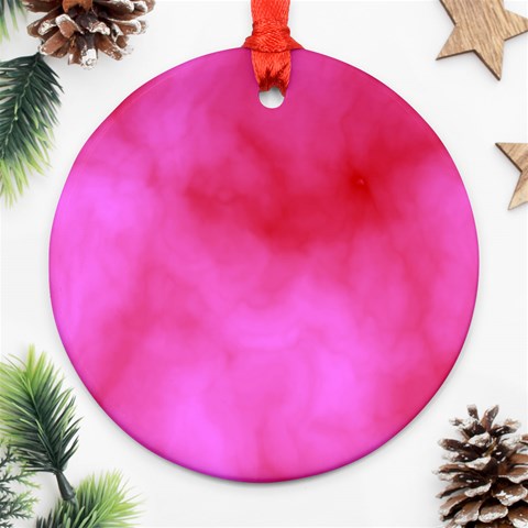 Pink Clouds Round Ornament (Two Sides) from ArtsNow.com Back