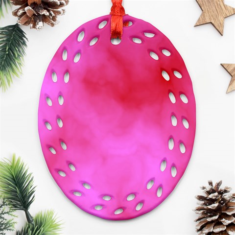 Pink Clouds Ornament (Oval Filigree) from ArtsNow.com Front