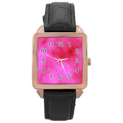 Pink Clouds Rose Gold Leather Watch  from ArtsNow.com Front