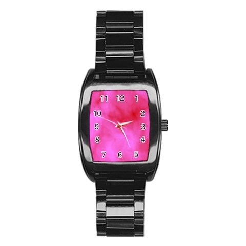 Pink Clouds Stainless Steel Barrel Watch from ArtsNow.com Front