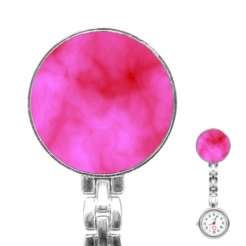 Pink Clouds Stainless Steel Nurses Watch from ArtsNow.com Front