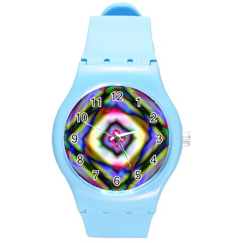 Rippled Geometry  Round Plastic Sport Watch (M) from ArtsNow.com Front