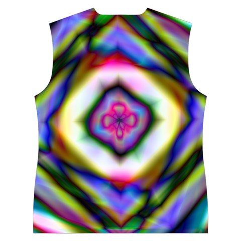 Rippled Geometry  Women s Button Up Puffer Vest from ArtsNow.com Back