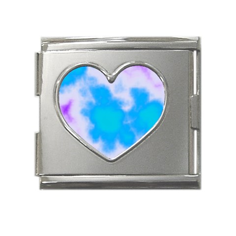 Blue And Purple Clouds Mega Link Heart Italian Charm (18mm) from ArtsNow.com Front