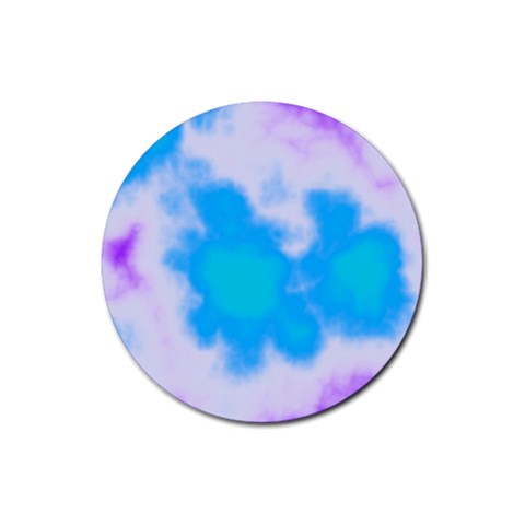 Blue And Purple Clouds Rubber Round Coaster (4 pack) from ArtsNow.com Front