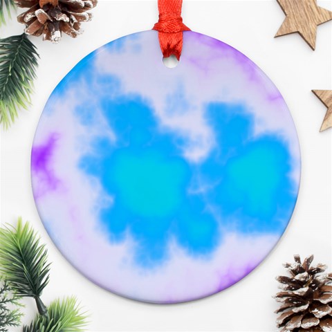 Blue And Purple Clouds Round Ornament (Two Sides) from ArtsNow.com Back