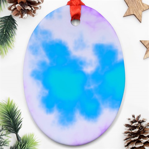 Blue And Purple Clouds Oval Ornament (Two Sides) from ArtsNow.com Back