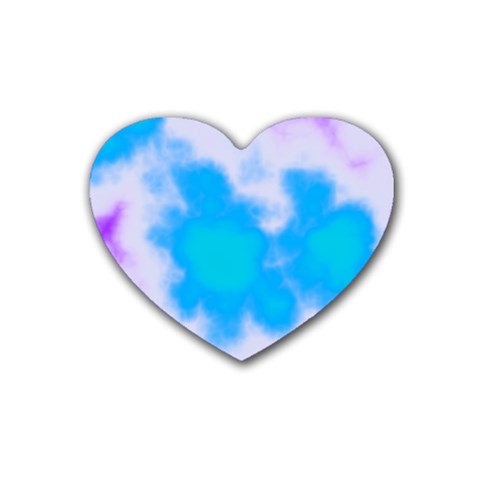 Blue And Purple Clouds Rubber Coaster (Heart) from ArtsNow.com Front