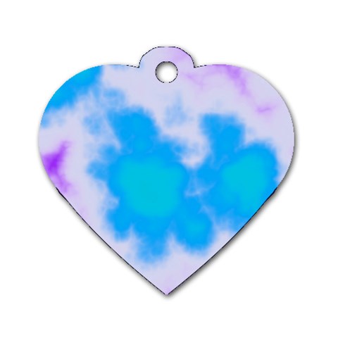 Blue And Purple Clouds Dog Tag Heart (Two Sides) from ArtsNow.com Back