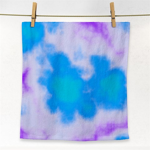 Blue And Purple Clouds Face Towel from ArtsNow.com Front