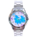 Blue And Purple Clouds Stainless Steel Analogue Watch