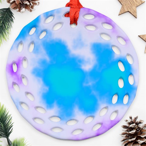 Blue And Purple Clouds Ornament (Round Filigree) from ArtsNow.com Front