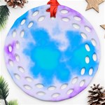 Blue And Purple Clouds Ornament (Round Filigree)