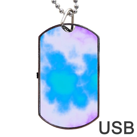 Blue And Purple Clouds Dog Tag USB Flash (One Side) from ArtsNow.com Front