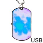 Blue And Purple Clouds Dog Tag USB Flash (One Side)