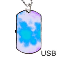 Blue And Purple Clouds Dog Tag USB Flash (Two Sides) from ArtsNow.com Front