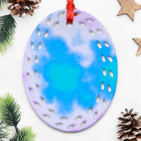 Blue And Purple Clouds Ornament (Oval Filigree) from ArtsNow.com Front