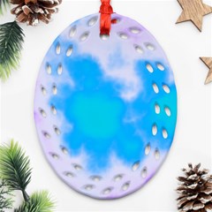 Blue And Purple Clouds Oval Filigree Ornament (Two Sides) from ArtsNow.com Front