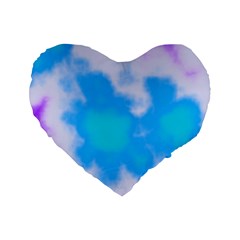 Blue And Purple Clouds Standard 16  Premium Heart Shape Cushion  from ArtsNow.com Front