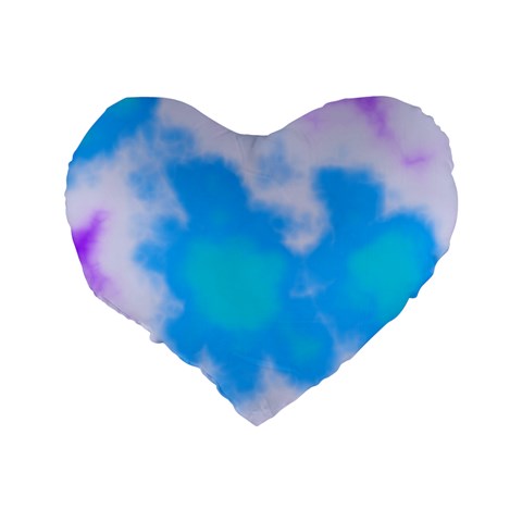 Blue And Purple Clouds Standard 16  Premium Heart Shape Cushion  from ArtsNow.com Back