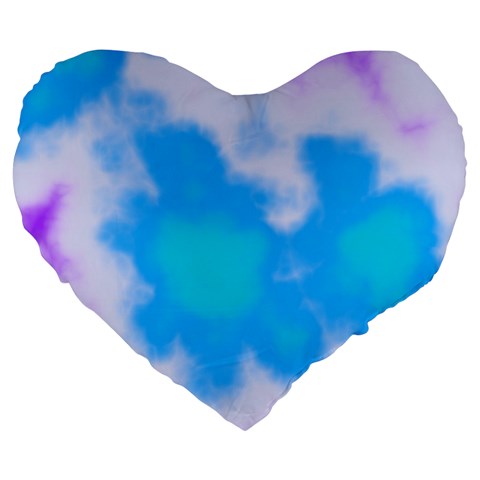 Blue And Purple Clouds Large 19  Premium Heart Shape Cushion from ArtsNow.com Front