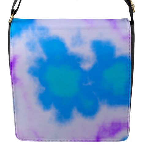 Blue And Purple Clouds Flap Closure Messenger Bag (S) from ArtsNow.com Front