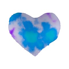 Blue And Purple Clouds Standard 16  Premium Flano Heart Shape Cushion  from ArtsNow.com Front