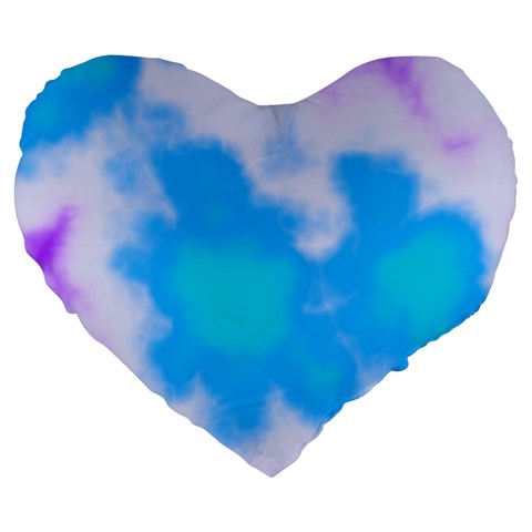 Blue And Purple Clouds Large 19  Premium Flano Heart Shape Cushion from ArtsNow.com Front