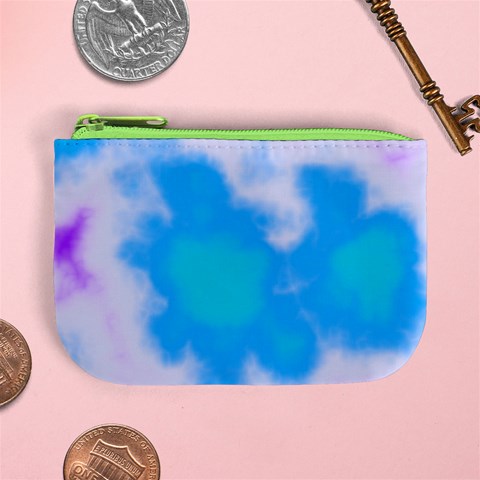 Blue And Purple Clouds Mini Coin Purse from ArtsNow.com Front