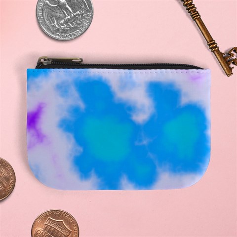 Blue And Purple Clouds Mini Coin Purse from ArtsNow.com Front