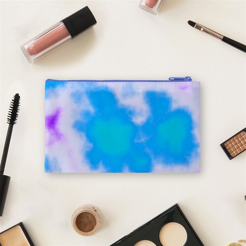 Blue And Purple Clouds Cosmetic Bag (Small) from ArtsNow.com Back