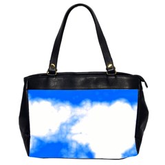 Blue Cloud Oversize Office Handbag (2 Sides) from ArtsNow.com Front