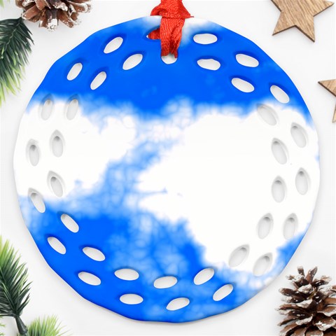 Blue Cloud Ornament (Round Filigree) from ArtsNow.com Front