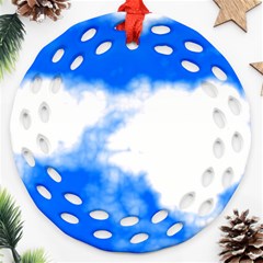 Blue Cloud Round Filigree Ornament (Two Sides) from ArtsNow.com Front