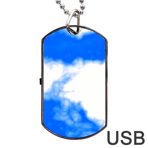 Blue Cloud Dog Tag USB Flash (One Side) from ArtsNow.com Front