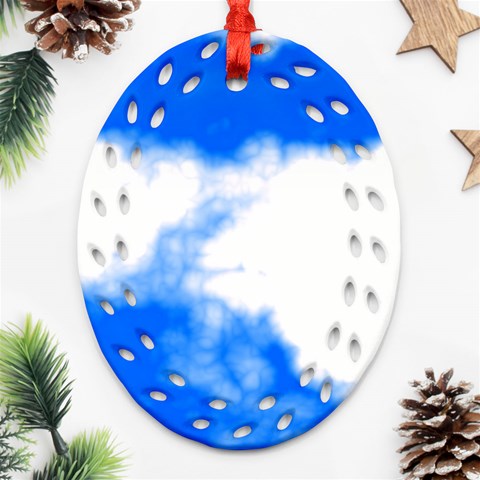 Blue Cloud Ornament (Oval Filigree) from ArtsNow.com Front