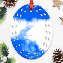 Blue Cloud Oval Filigree Ornament (Two Sides) from ArtsNow.com Front