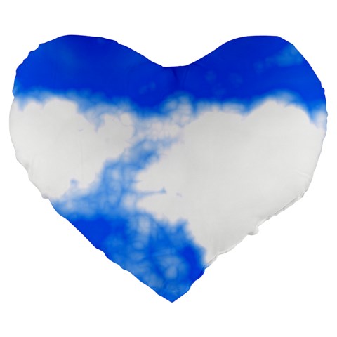 Blue Cloud Large 19  Premium Heart Shape Cushion from ArtsNow.com Front