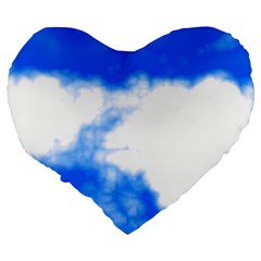 Blue Cloud Large 19  Premium Heart Shape Cushion from ArtsNow.com Back