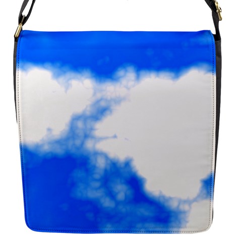 Blue Cloud Flap Closure Messenger Bag (S) from ArtsNow.com Front