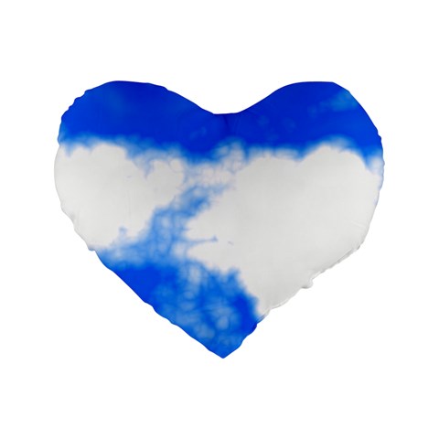 Blue Cloud Standard 16  Premium Flano Heart Shape Cushion  from ArtsNow.com Front