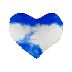 Blue Cloud Standard 16  Premium Flano Heart Shape Cushion  from ArtsNow.com Front