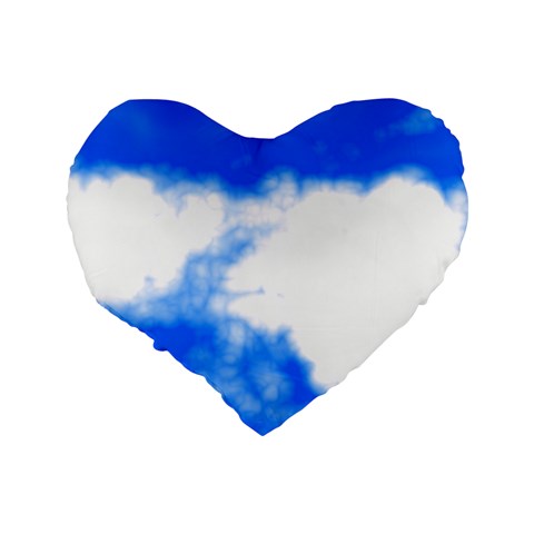 Blue Cloud Standard 16  Premium Flano Heart Shape Cushion  from ArtsNow.com Back