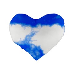 Blue Cloud Standard 16  Premium Flano Heart Shape Cushion  from ArtsNow.com Back