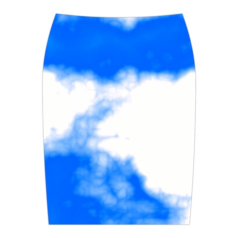 Blue Cloud Midi Wrap Pencil Skirt from ArtsNow.com Back