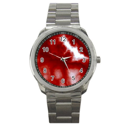 Cherry Cream Sky Sport Metal Watch from ArtsNow.com Front