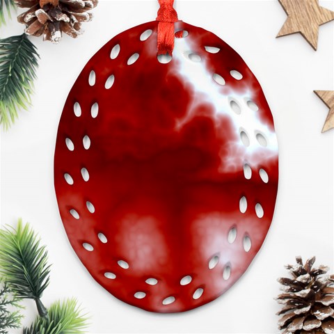 Cherry Cream Sky Ornament (Oval Filigree) from ArtsNow.com Front