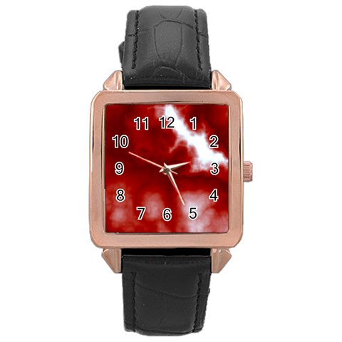 Cherry Cream Sky Rose Gold Leather Watch  from ArtsNow.com Front